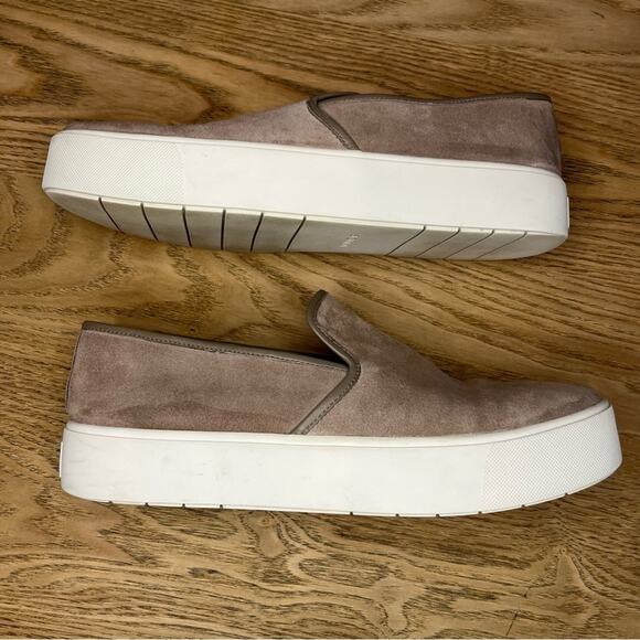 Vince Brenden Suede Slip-On Platform Sneaker Taupe Women’s Size 10 - Picture 9 of 11